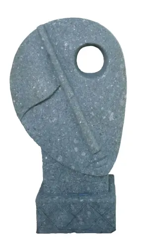 Product image of the product “Abstract head, Left, 120 cm Height, Natural stone (Basanite) ”
